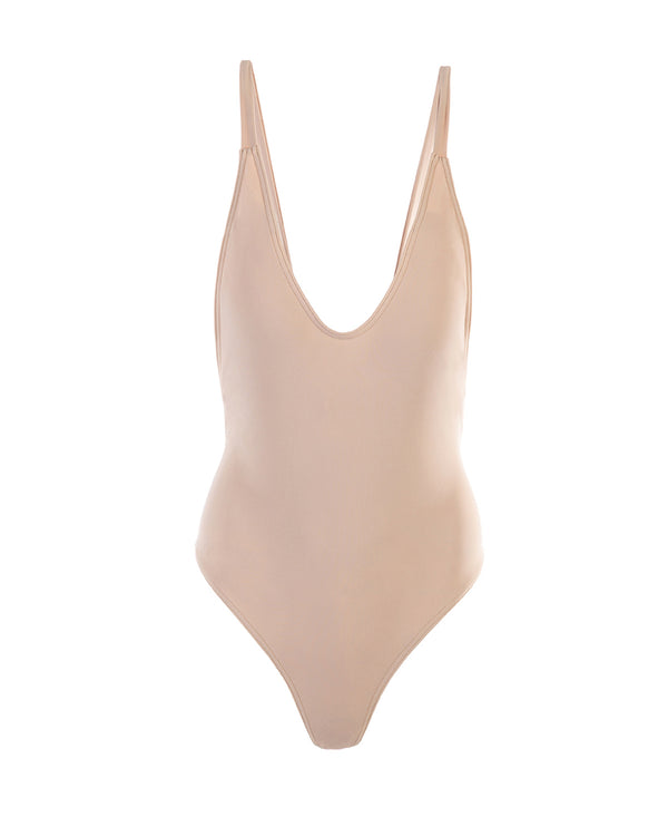 Basic One piece Pale Beige Swimwear