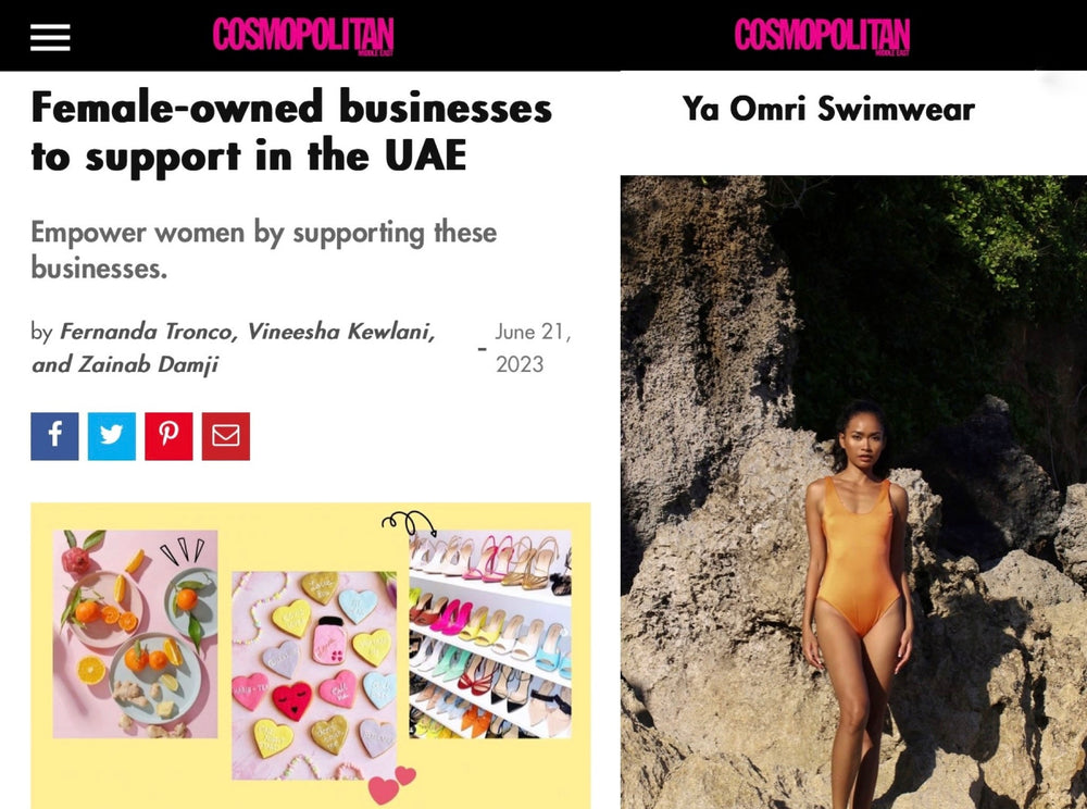 Honored to Be Featured on Cosmopolitan Middle East - Ya Omri Swimwear