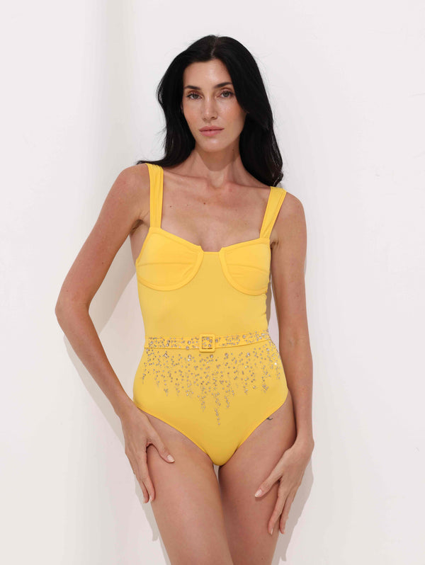 Solar Belted One-Piece Swimsuit