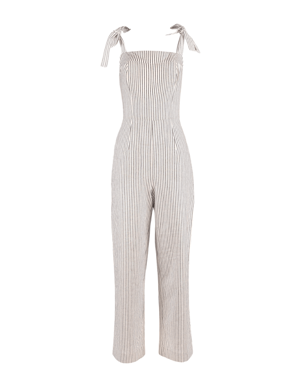 Luna Pinstripe Linen Jumpsuit Ya Omri Luxury Swimwear