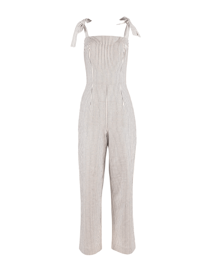 Luna Pinstripe Linen Jumpsuit Ya Omri Luxury Swimwear