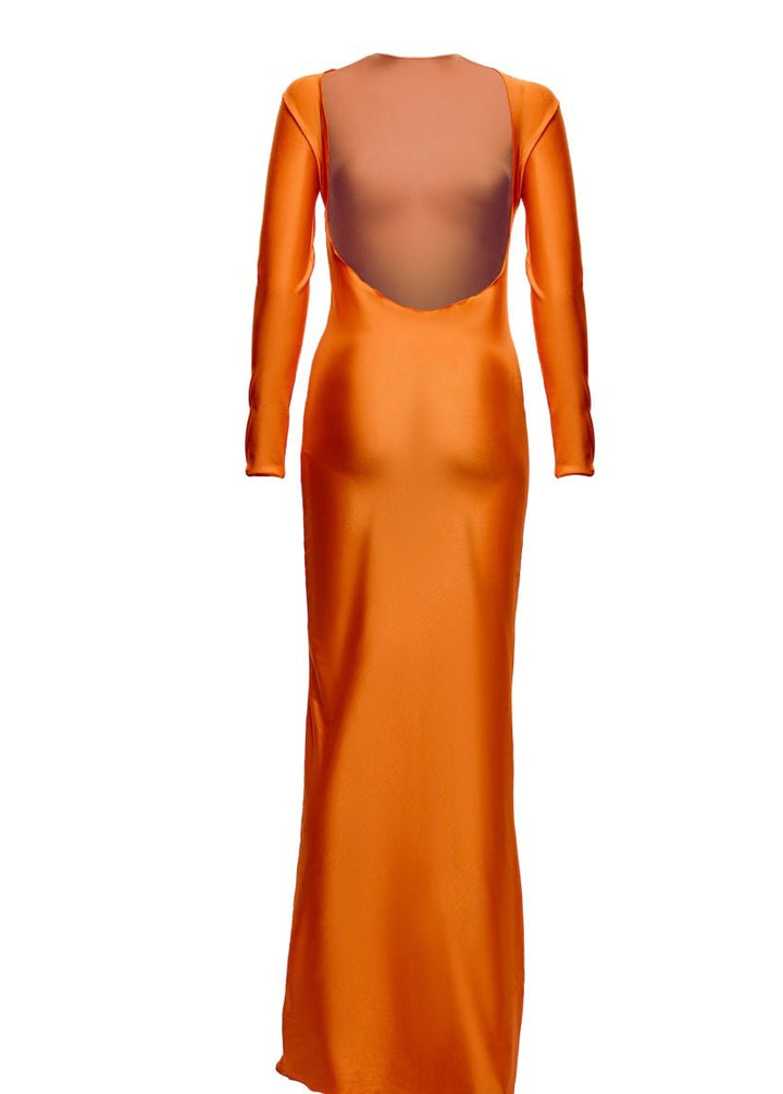 Orange Sunset Mirage Beach Cover Up Dress - YA OMRI SWIMWEAR