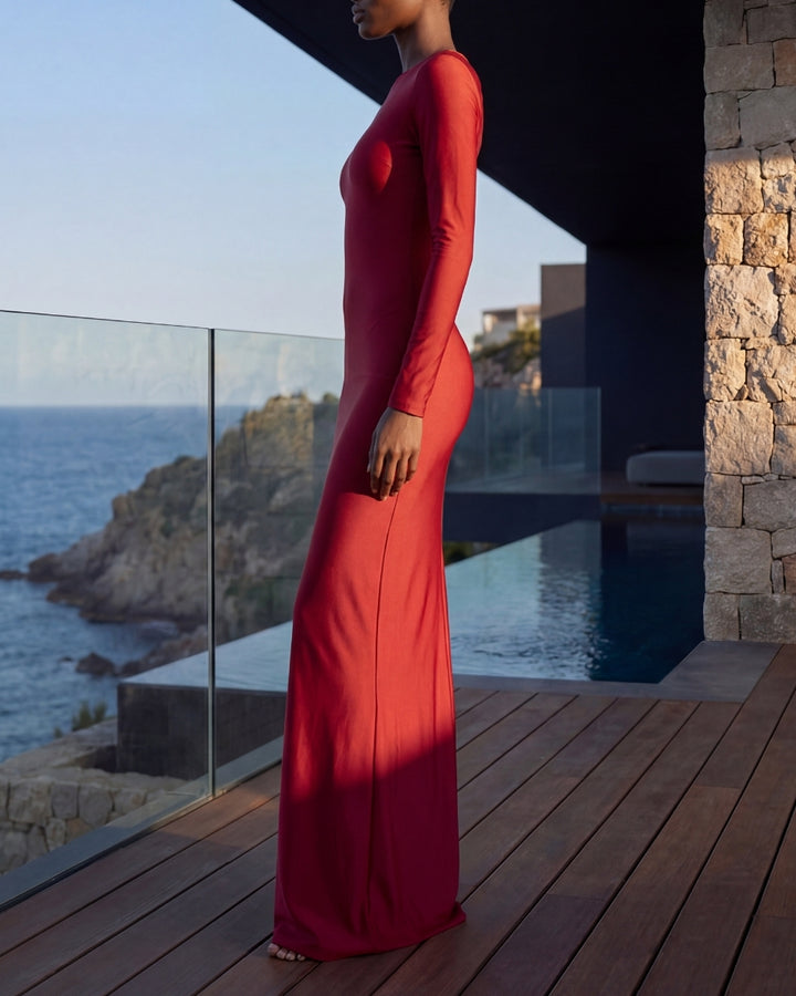 Red Sunset Mirage Beach Cover Up Dress | Women's Swimwear | Ya Omri  Ya  Omri Swimwear