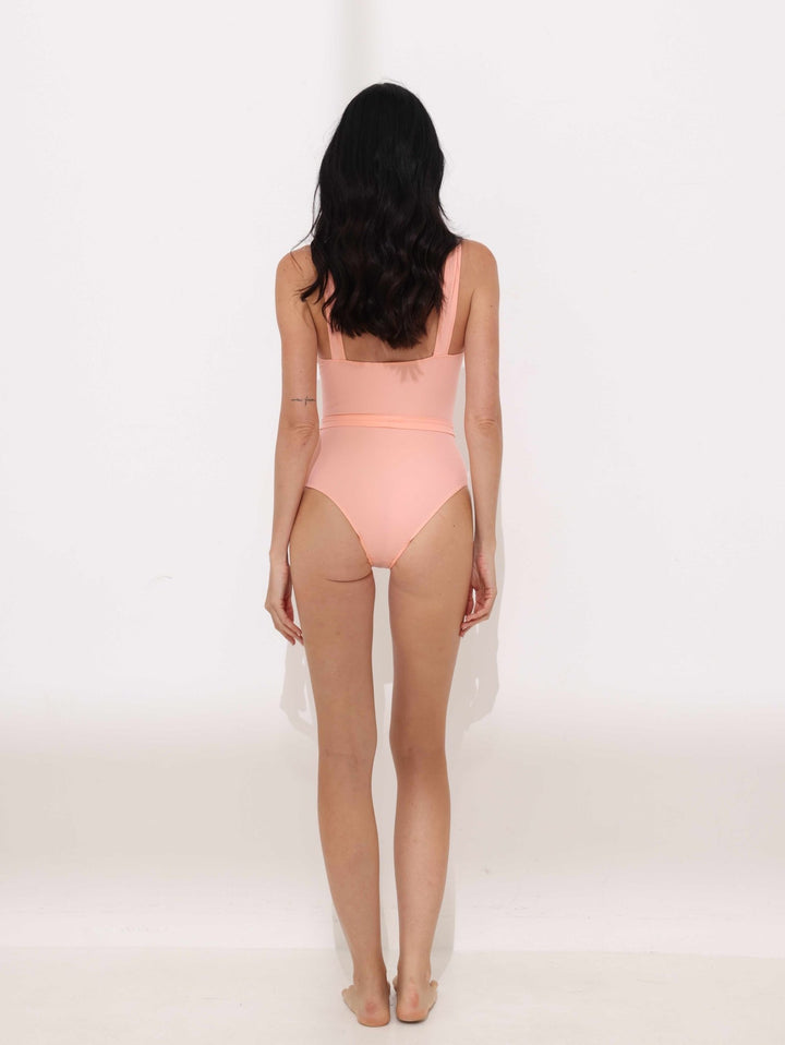 Rosé Belted One - Piece Swimsuit Ya Omri Luxury Swimwear