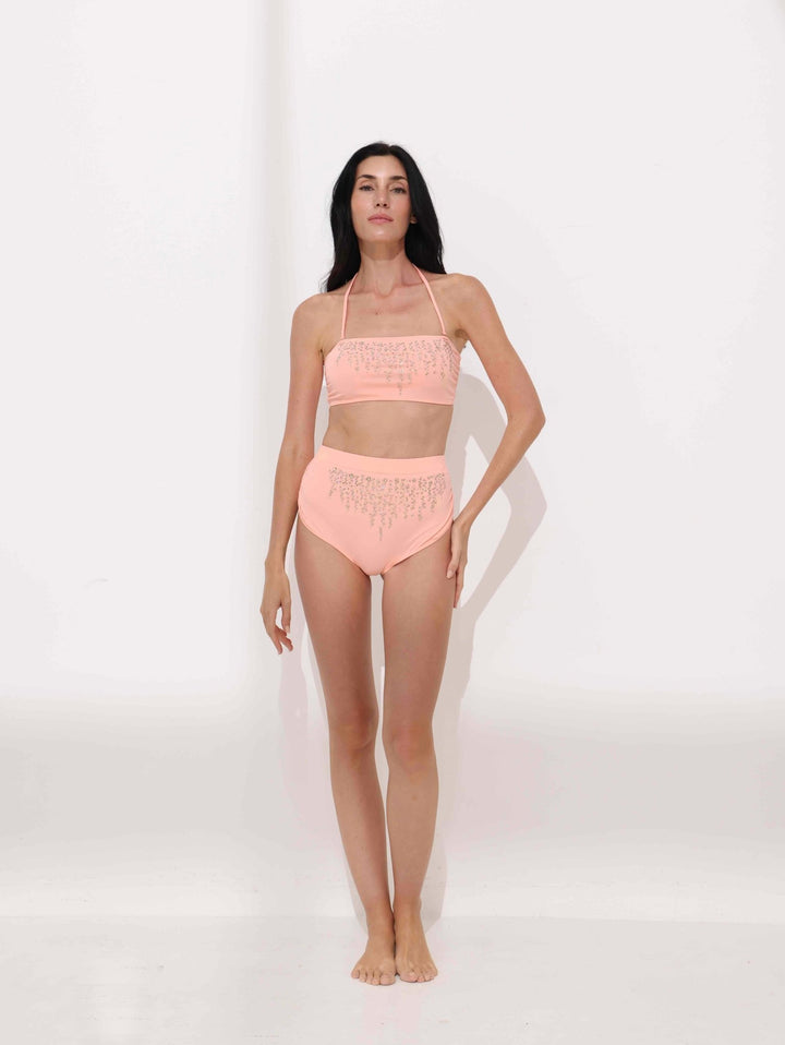 Rosé High - Waisted Bikini Bottom Ya Omri Luxury Swimwear