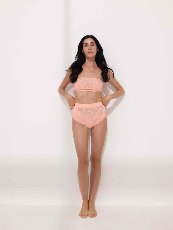 Rosé High - Waisted Bikini Bottom Ya Omri Luxury Swimwear
