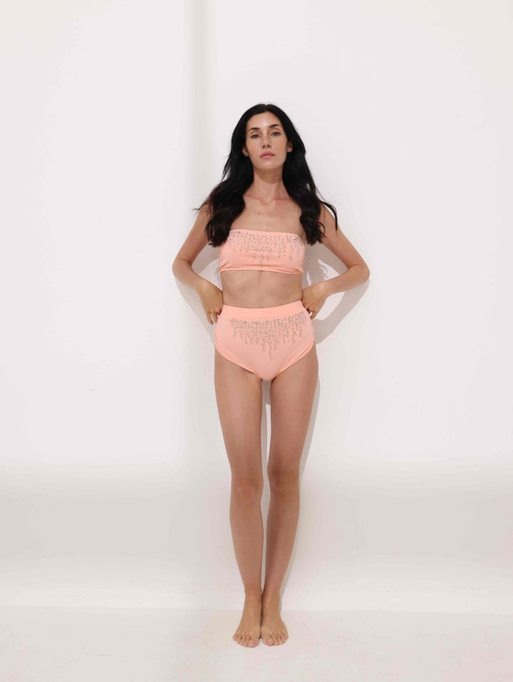 Rosé High - Waisted Bikini Bottom Ya Omri Luxury Swimwear