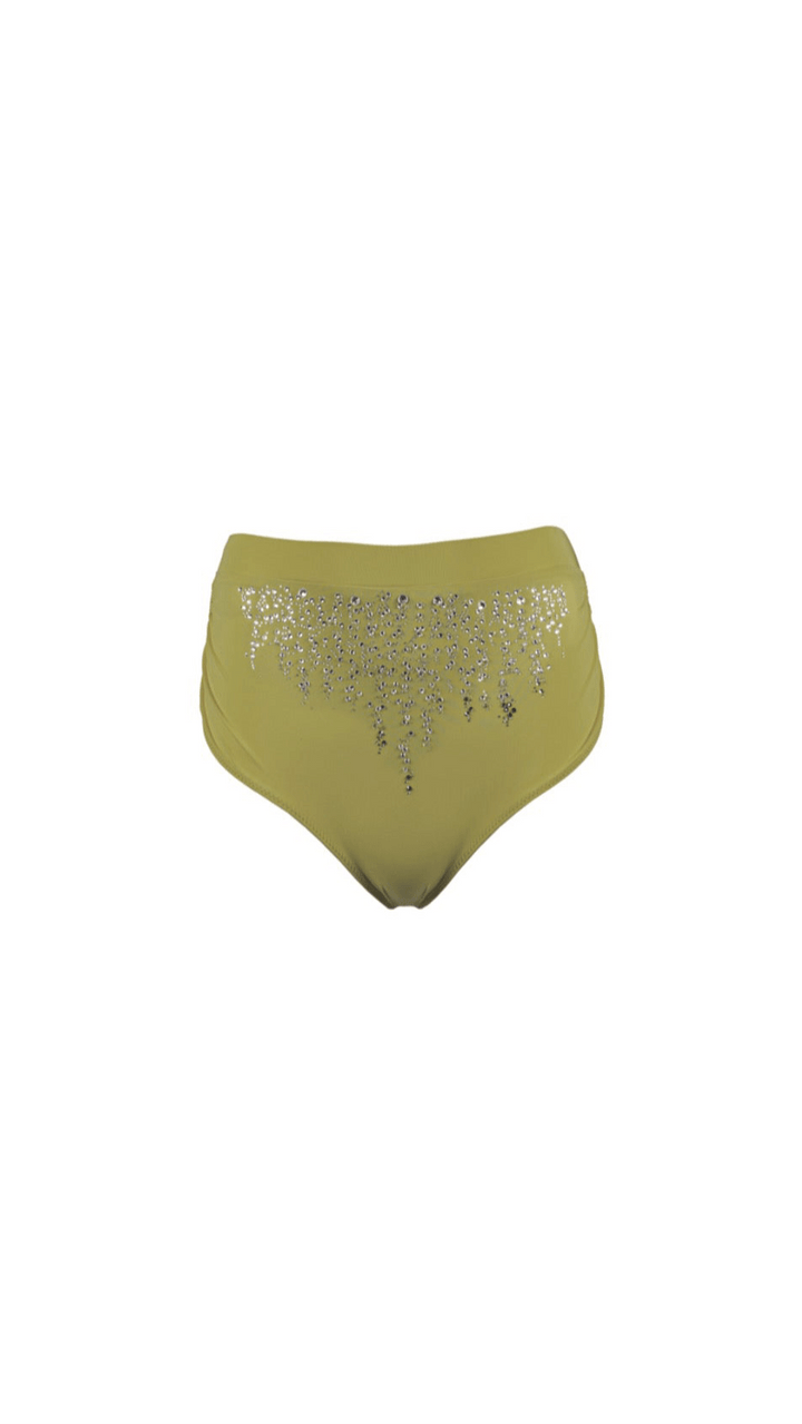Verde High - Waisted Bikini Bottom Ya Omri Luxury Swimwear