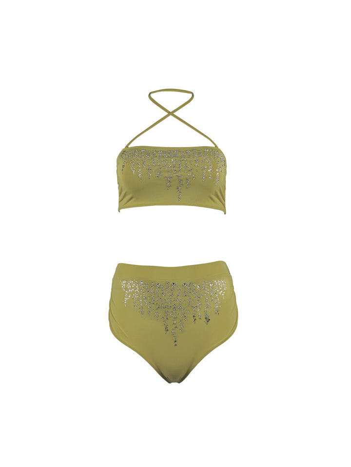 Verde High - Waisted Bikini Bottom Ya Omri Luxury Swimwear
