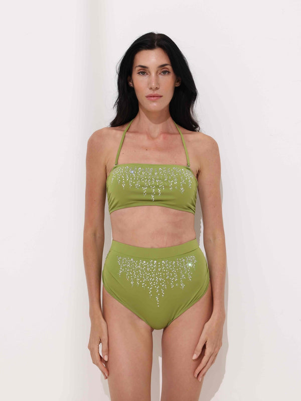 Verde High - Waisted Bikini Bottom Ya Omri Luxury Swimwear