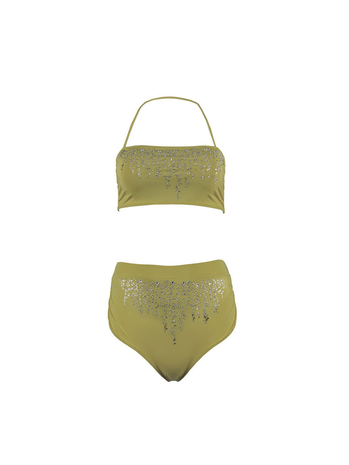 Verde High - Waisted Bikini Bottom Ya Omri Luxury Swimwear