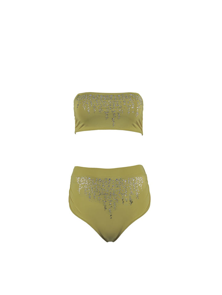 Verde High - Waisted Bikini Bottom Ya Omri Luxury Swimwear