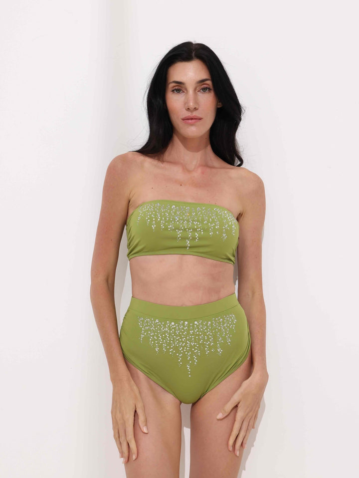 Verde High - Waisted Bikini Bottom Ya Omri Luxury Swimwear