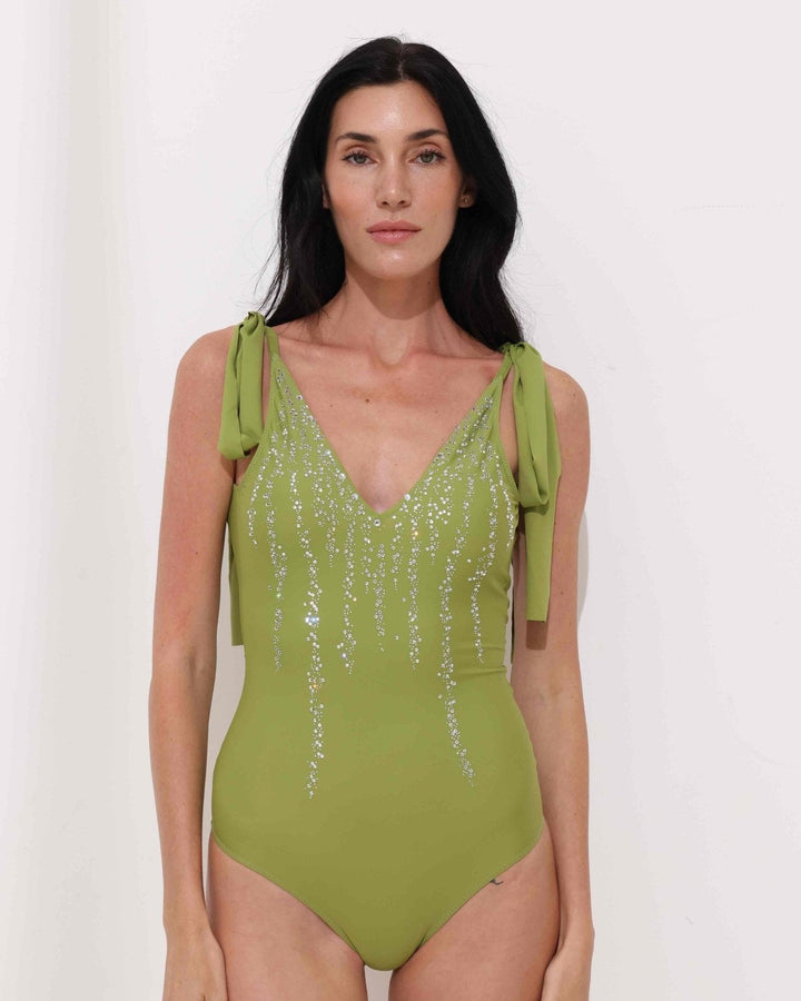 Verde Tie - Strap One - Piece Swimsuit Ya Omri Luxury Swimwear