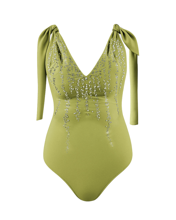 Verde Tie - Strap One - Piece Swimsuit Ya Omri Luxury Swimwear