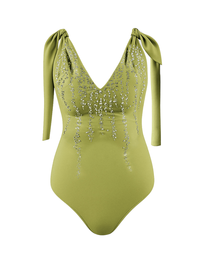 Verde Tie - Strap One - Piece Swimsuit Ya Omri Luxury Swimwear