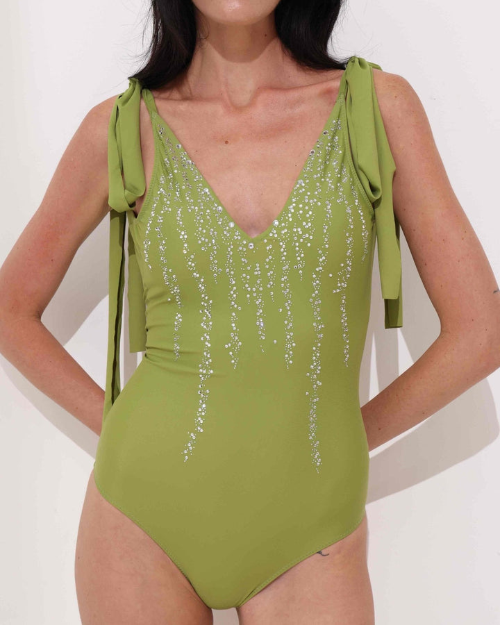 Verde Tie - Strap One - Piece Swimsuit Ya Omri Luxury Swimwear